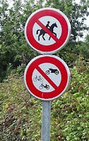 Panneau chevaux interdits