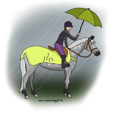 Monter à cheval sous la pluie