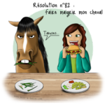 Résolutions maigrir pour le cheval, image drôle dessin