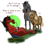 cheval qui mange son vermifuge dessin humour