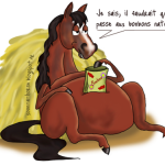 Dessin d'un cheval gourmand