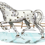 cheval faisant du patin à glace sur la neige