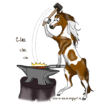 dessin humour cheval qui forge