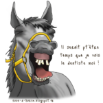 dessin humour cheval avec de mauvaises dents