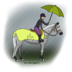 Monter à cheval sous la pluie