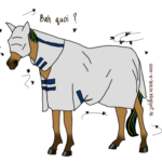 cheval équipé contre les mouches dessin