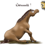 Cheval regarde la lumière